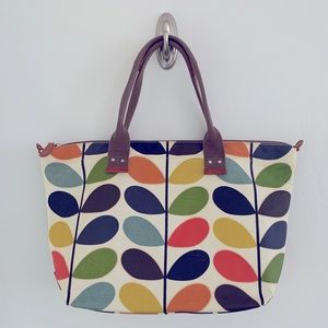 Orla Kiely stems tote with leather handles